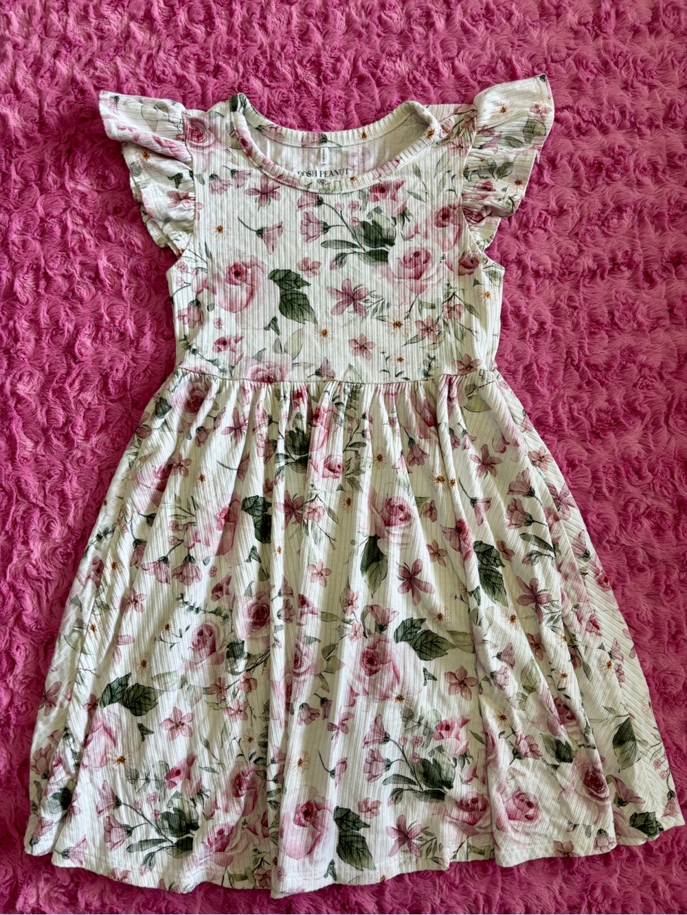 Posh Peanut Bianca Jane Floral Ruffle-Sleeve Kids Dress 3/4